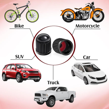 20 Pcs Tire Valve Stem Caps Car Tire Caps Plastic Universal Valve Stem Covers for Bike Bicycle Cars SUV Trucks Motorcycles (Black)