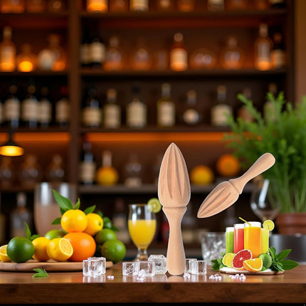 Wooden Citrus Reamer,Handheld Hand Citrus Lemon Juicer,Portable Fruit Squeezer,Kitchen Juicing Tool,Manual Orange Lemon Juice Reamer for Daily Home Bar Cafe Restaurant Use
