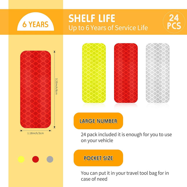 Warning Reflective Stickers Safety Night Visibility Adhesive Stickers Waterproof Reflective Tape Decal (24 – product detail