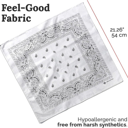100% Cotton & Natural Fibers Bandana Scarf - Soft, Durable, Machine Washable – Unisex for Men & Women