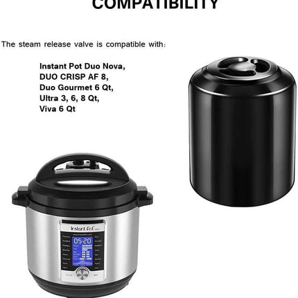 Steam Release Valve Handle for Instant Pot Duo Nova, DUO CRISP AF 8, Duo Gourmet 6 Qt, Ultra 3, 6, 8 Qt, Viva 6 Qt/Pressure Cooker Replacement Accessories