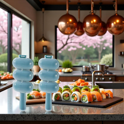 2 Pcs Blue Rice Ball Maker Shake Lunch Maker Mould Rice Ball Shaker Rice Ball Mold Rice Ball Shaped Kitchen Tools Home DIY Making Kit Sushi Plates, DIY Sushi Shake Rice Ball Molds