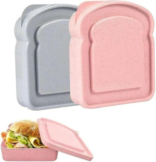 1Pc Random Color Sandwich Containers Sandwich Box Food Storage Toast Shape Holder Plastic for
