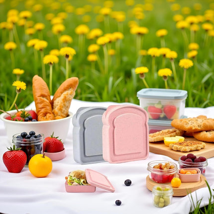 1Pc Random Color Sandwich Containers, Sandwich Box Food Storage Toast Shape Holder Plastic for Lunch, Sandwich Keeper for Adults Prep Microwave Food Containers Sets