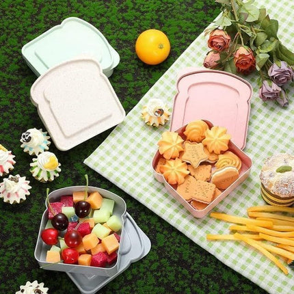 1Pc Random Color Sandwich Containers, Sandwich Box Food Storage Toast Shape Holder Plastic for Lunch, Sandwich Keeper for Adults Prep Microwave Food Containers Sets