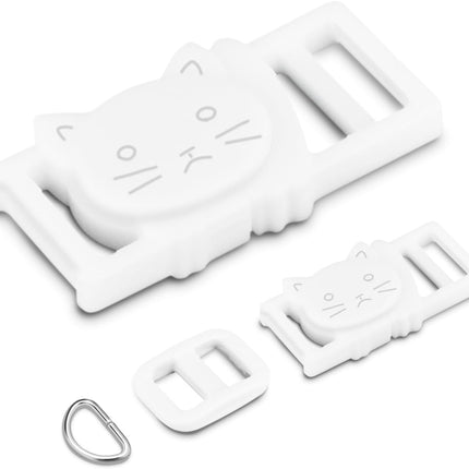 CooBigo 3/8" Breakaway Cat Collars Clasp Kit, 20 Set Break Away Lanyard Clasp Cat Safety Collar Paracord Buckles Accessories(White)