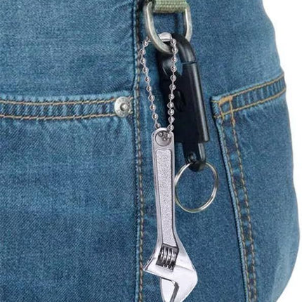 1pc Mini Silver Open End Wrench, Steel 2.5inch Monkey Wrench, Adjustable Spanner for Repairing, Professional Mini Small Hand Tools Hand Spanner Tool Universal Keychain Accessories Easy to Carry
