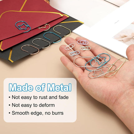 1x0.4 Inch Mini Paper Clip, 80 Pcs Metal Heart Paper Clip Wide Rust-Proof Strong Durable Small Cute Bulk for Office Supplies Document Organization Binder Bookmarks Planner, Blue