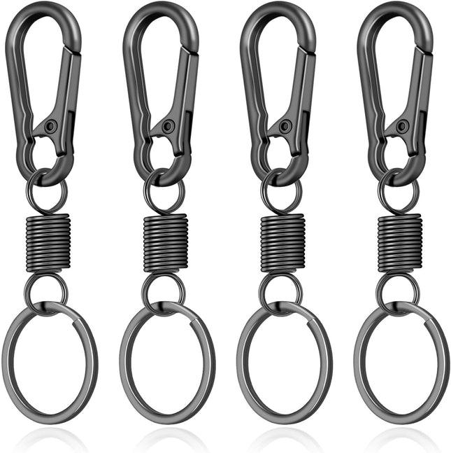 4Pack Small Carabiner Keychain Spring Keyring Holder Organizer Clips Metal Snap Hook Clip for Car Key