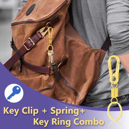 4Pack Small Carabiner Keychain, Spring Keyring Holder Organizer Clips, Metal Snap Hook Clip for Car Key Chain, Keyrings Holder, Purse Hook, Paracord Keychain Lanyard, Men and Women Key Fob (Black)