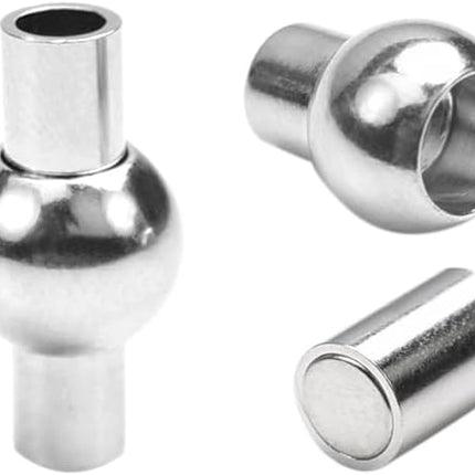 20 Pack 3mm Hole Magnetic Clasps Leather Bracelet Necklace Paracord Fashion Jewelry DIY Leathercraft Accessories Lanyard Connectors #FLQ083-3B Copper Silver-Plated