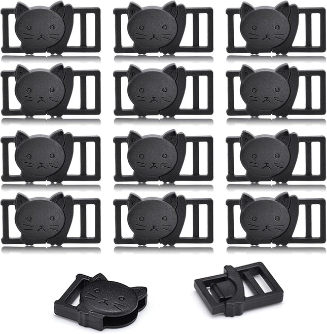 25Pack 3/8 Cat Collar Breakaway Clasps Accessories Plastic Adjustable Buckle Small Pet Supplies for Kitten