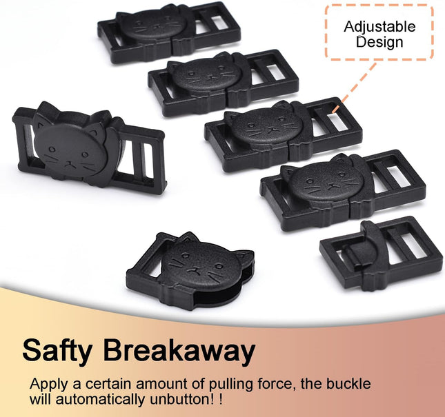 25Pack 3/8 Cat Collar Breakaway Clasps Accessories Plastic Adjustable Buckle Small Pet Supplies for Kitten – product detail