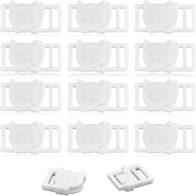 CooBigo 25Pack 3/8 Cat Collar Breakaway Clasps Accessories Plastic Adjustable Buckle Small Pet Supplies for