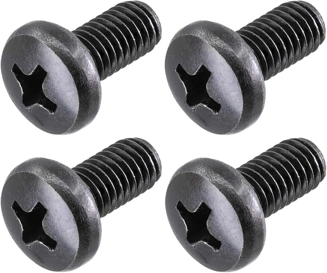 Black License Plate Screws for Audi and VW Phillips Machine Pan Head 18-8 Stainless Steel M6-1.0 x 12 mm