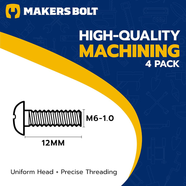 Black License Plate Screws for Audi and VW Phillips Machine Pan Head 18-8 Stainless Steel M6-1.0 x 12 mm – product detail