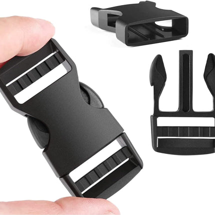 6 Pack 1" Buckle Quick Side Release Buckles Dual Adjustable No Sewing Clips Plastic Buckle Replacement for Nylon Webbing Straps Backpack Belt Dog Collars(Inner Diameter 1 Inch)