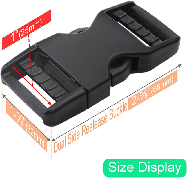 6 Pack 1 Buckle Quick Side Release Buckles Dual Adjustable No Sewing Clips Plastic Buckle – product detail