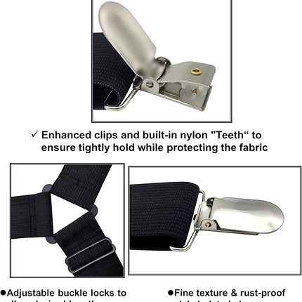 Sheet Straps Bed Sheet Keeper Holder for Corners Sheet Stays Suspender Clips Fitted Sheet Holder Clips Garters Fasteners Mattress Clamps