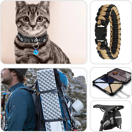 CooBigo 100 Pack 3/8 Inch Curved Contoured Paracord Bracelet Clips Plastic Quick Side Release Buckles for Paracord Bracelets Clasps Masks Dog Collar Straps Accessories