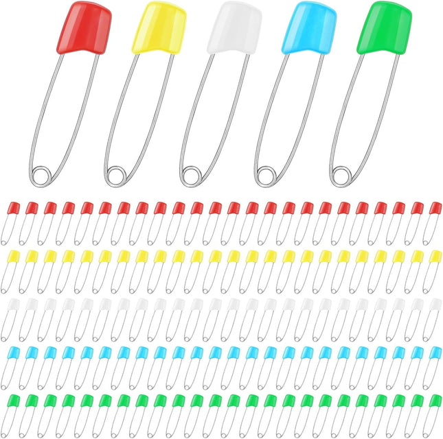 120 Pcs Diaper Pins 2.2 Inch Baby Safety Pins Colorful Stainless Steel Diaper Nappy Pins for Cloth Diapers