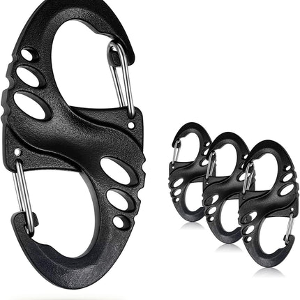 12 Pack 2" Carabiner Clip Plastic S Carabiner Clips Paracord Keychain Hooks for Key Chain Backpacks Bags Zipper Clip Accessories
