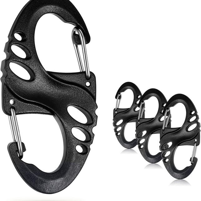 12 Pack 2" Carabiner Clip Plastic S Carabiner Clips Paracord Keychain Hooks for Key Chain Backpacks Bags Zipper Clip Accessories