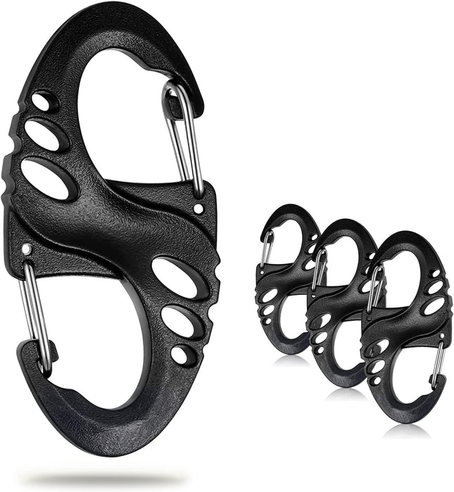 12 Pack 2 Carabiner Clip Plastic S Carabiner Clips Paracord Keychain Hooks for Key Chain Backpacks Bags