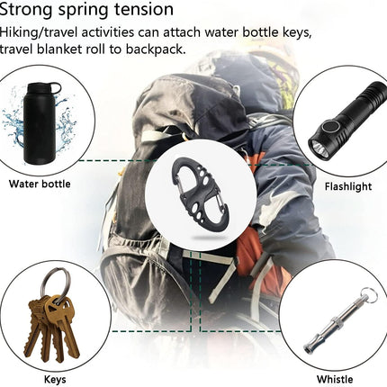 12 Pack 2" Carabiner Clip Plastic S Carabiner Clips Paracord Keychain Hooks for Key Chain Backpacks Bags Zipper Clip Accessories