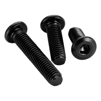 M8 x 12mm Socket Cap Allen Bolts, Flat Round Head Socket Cap Screws, Furniture Screws, Carbon Steel, Full Thread, Black Oxide Finish, 20 PCS