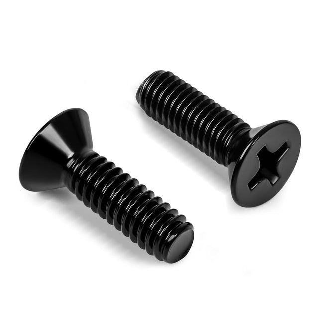 8-32 x 1/2 Black Countersunk Flat Head Machine Screws Electrical Outlet Screws Full Thread 304 Stainless