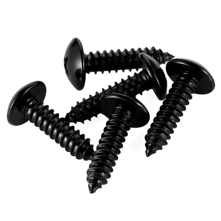 #14 x 1 Truss Head Wood Screws Sheet Metal Screw, Self Tapping, 18-8 Stainless Steel 304 Black Finish, 25 PCS