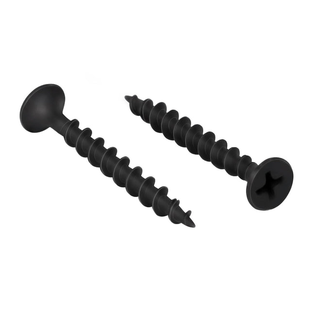 8 x 1-5/8 Drywall Screws Coarse Thread Black Phosphate Coated Flat Head Fast Self Tapping Wood Screws for