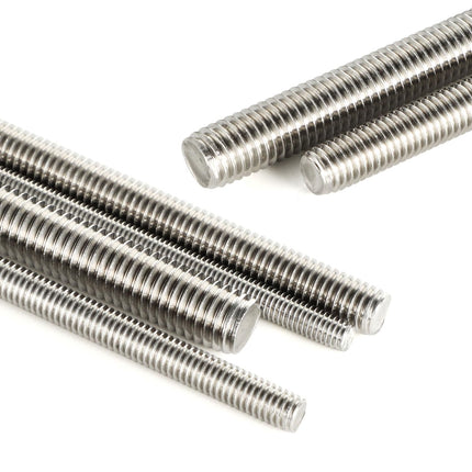 M6-1.0 x 300mm Fully Threaded Rods, Long Threaded Studs, Right Hand Threads, All Threaded Rod, 304 Stainless Steel, 2 PCS