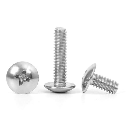 #10-24 x 1-1/2" Truss Head Bolts Machine Screws, Full Thread, 304 Stainless Steel, 50 PCS