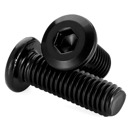 1/4-20 x 1/2" Flat Round Socket Screws Connector Bolts for Furniture, Stainless Steel 304 Black Finish, Full Thread, 25 PCS