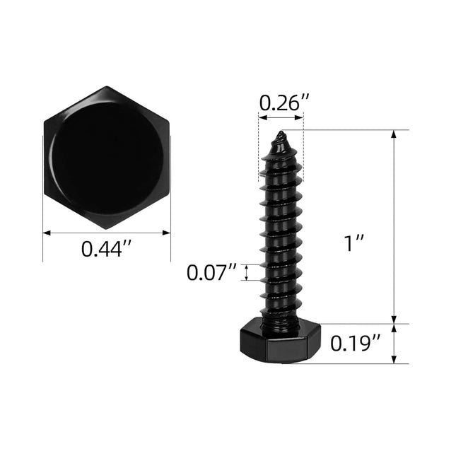 1/4 x 1 Stainless Steel Lag Screws Bolts Heavy Duty External Hex Head Wood Screws Black Finish Full Thread – product detail