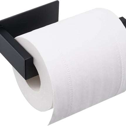 Toilet Paper Holder, Adhesive Toilet Paper Roll Holder, SUS304 Stainless Steel Rustproof Wall for Bathroom, Kitchen and Washroom, Black