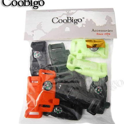 Paracord Buckle with Whistle Compass, Side Release Plastic Buckles for Paracord Bracelet