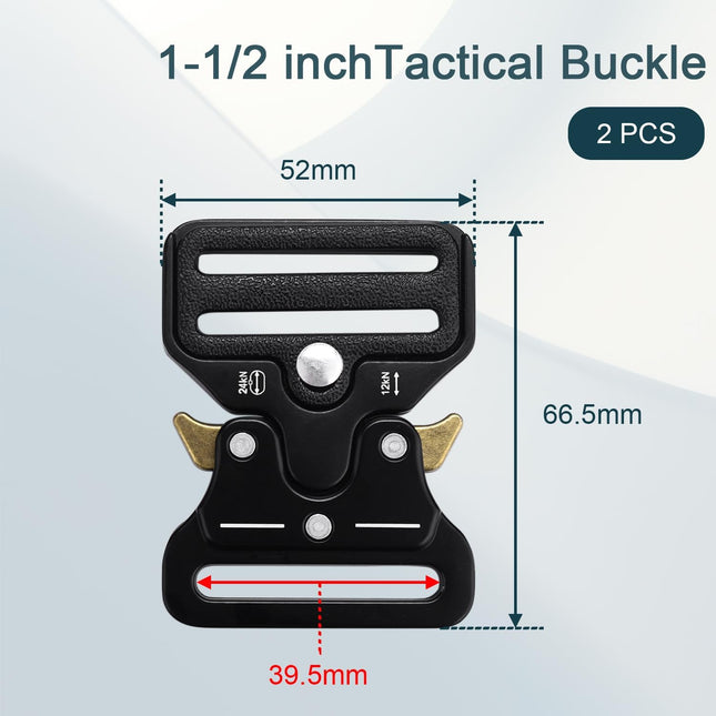 CooBigo 2 Pack Tactical Belt Buckles 1-1/2 Heavy Duty Metal Tactical Buckle Clips for Dog Collar – product detail