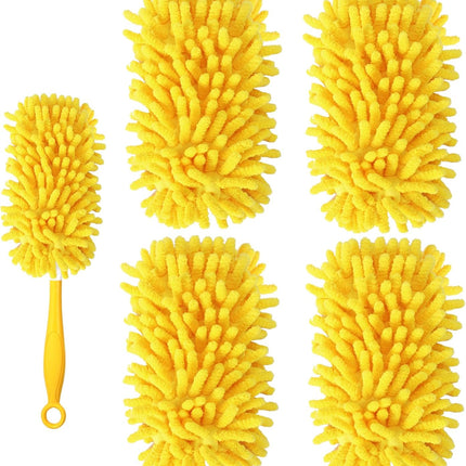 Reusable Duster Refill Compatible with Swiffer Hand Duster - 360 Heavy Duty Dusters Refills - Microfiber Ceiling Fan Duster for Swiffer Dusters Extended Handle, 4 Pack(Handle is Not Included)