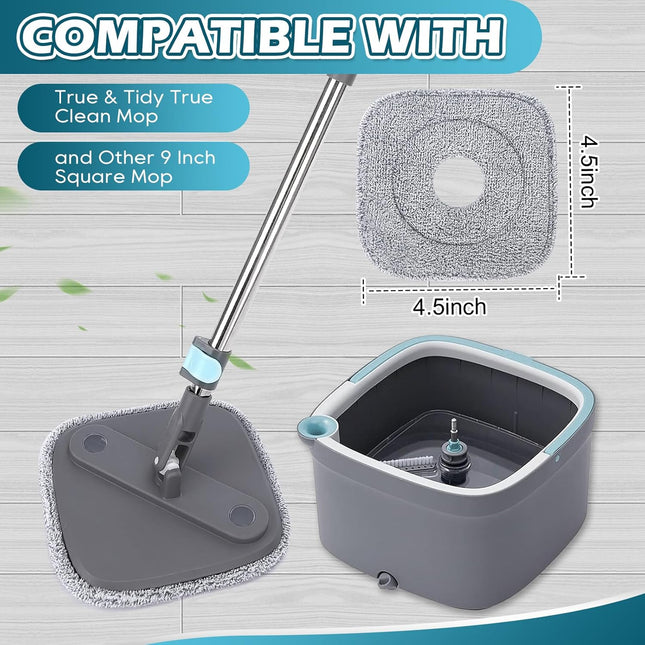 Square Microfiber Mop Pads Compatible with True & Tidy True Spin Mop (4 – product detail
