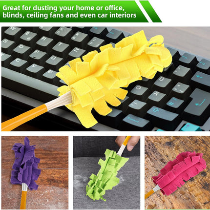 Reusable Duster Refill Compitable with Swiffer Duster - Washable Heavy Duty Dusters Refills 360 for Swiffer Duster Handle & Super Extender Handle, 4 Pack