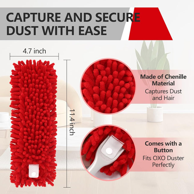 Reusable Microfiber Duster Refills Compatible with OXO & for MR.SIGA Duster (Handle is Not – product detail