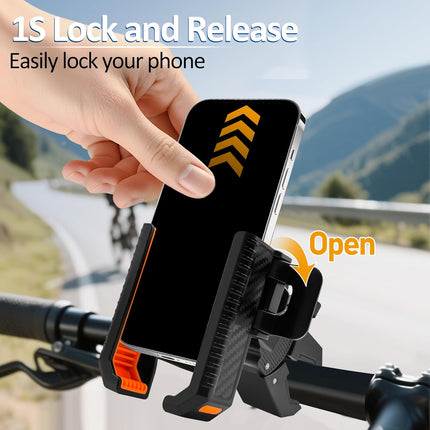 Bike Phone Holder Motorcycle Phone Mount, Handlebar Cell Phone Clamp, Phone Mount for Bike Motorcycle Scooter Golf Cart, Handlebar Phone Mount for 4.5-7" Phones