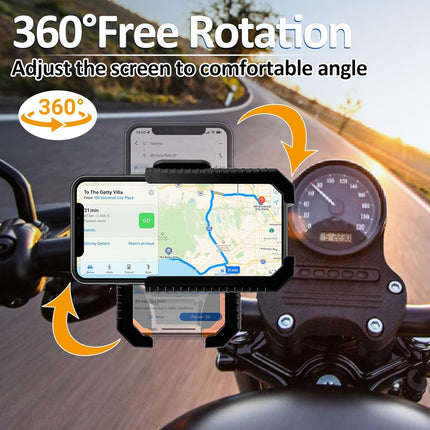 Bike Phone Holder Motorcycle Phone Mount, Handlebar Cell Phone Clamp, Phone Mount for Bike Motorcycle Scooter Golf Cart, Handlebar Phone Mount for 4.5-7" Phones