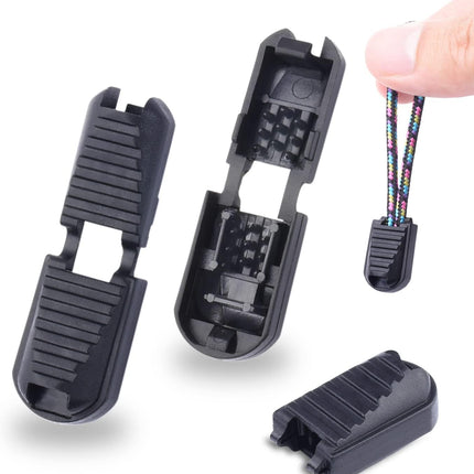 25 Pack Zipper Pull Tabs Cord Ends Tips Shoe Lace End Clips Cord Lock for Paracord Molle Backpack Quick No Tied Shoelace Triathlon Marathon Running Shoe
