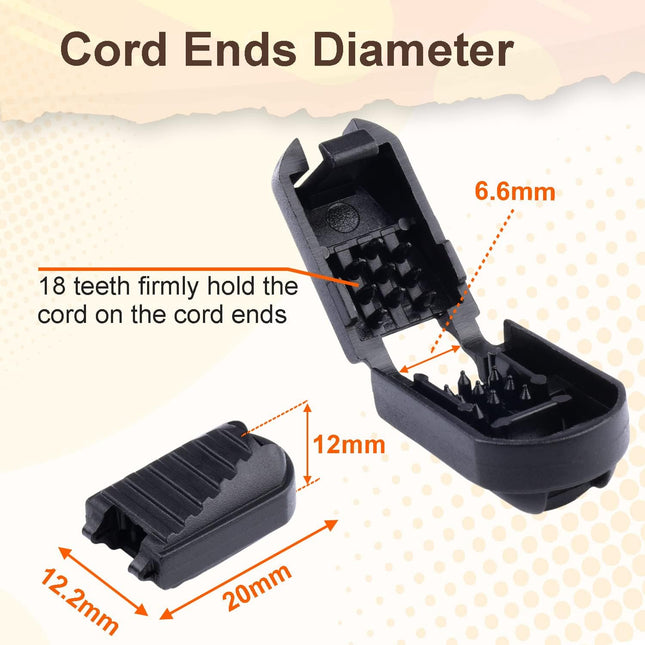 25 Pack Zipper Pull Tabs Cord Ends Tips Shoe Lace End Clips Cord Lock for – product detail