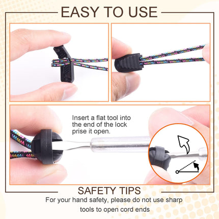 25 Pack Zipper Pull Tabs Cord Ends Tips Shoe Lace End Clips Cord Lock for Paracord Molle Backpack Quick No Tied Shoelace Triathlon Marathon Running Shoe