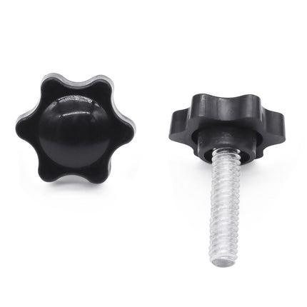 Xadnitu 10 Pieces 1/4''-20-1'' Thread Knob Plastic Star Shaped Nut Clamping Male Handle Tightening Screw Knobs for Replacing Umbrella Base